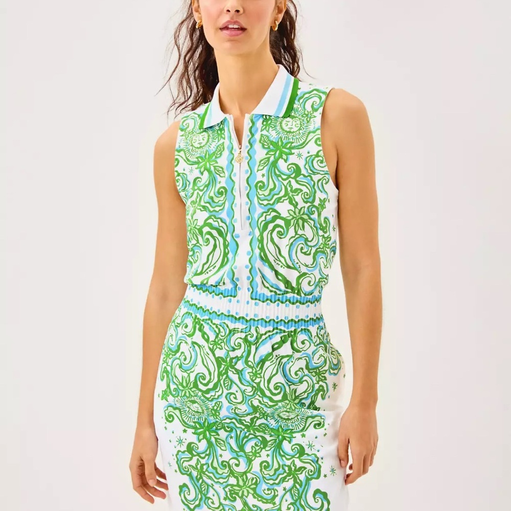 🆕 Lilly Pulitzer LUXLETIC LOVE ACTIVE 👗 UPF 50+ “Resort White” MSRP $218 LG NWT - Picture 2 of 8